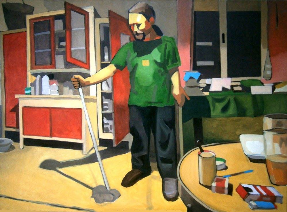 Matěj s koštětem