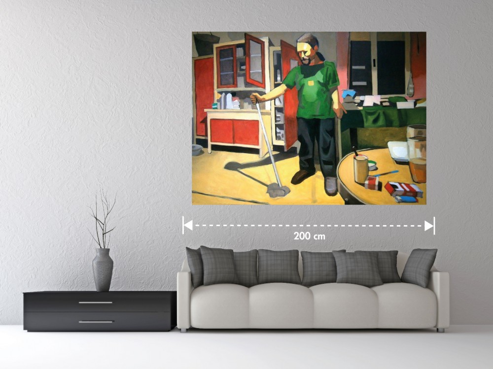 Matěj s koštětem