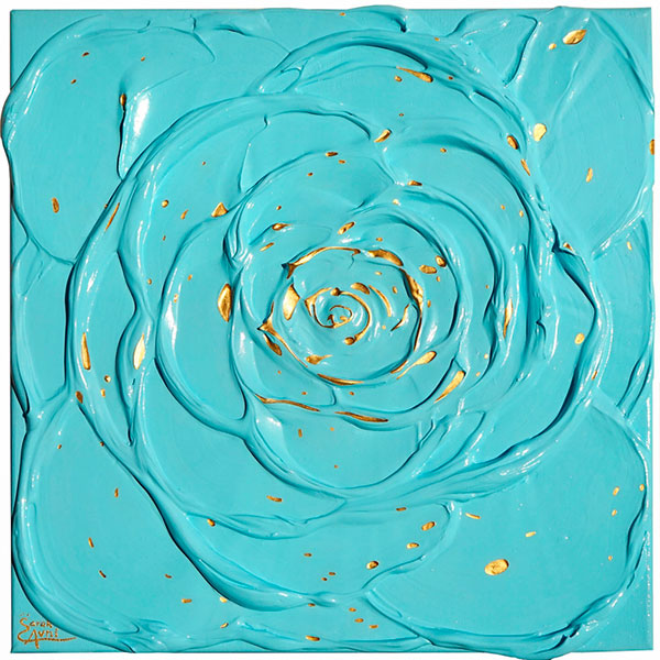 Little Blue Rose with a Touch of Gold II