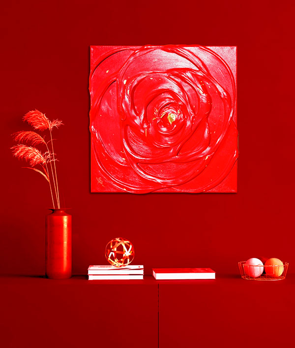 Little Red Rose with a&nbsp;Touch of Gold I